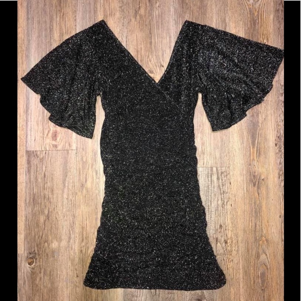 Cute mini black sparkly dress NEW medium
